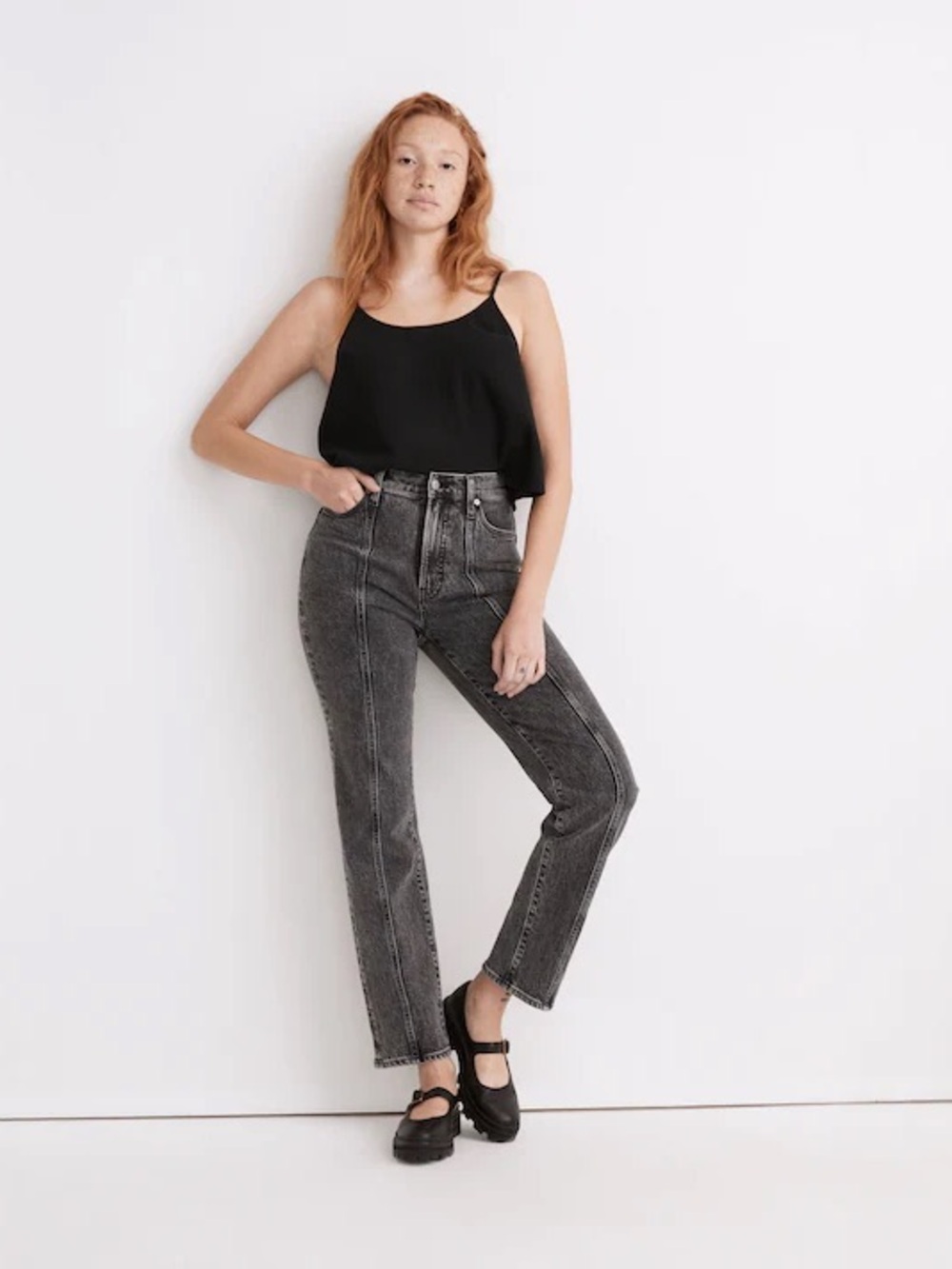 The Perfect Vintage Straight Jean in Meaford Wash: Seamed Edition